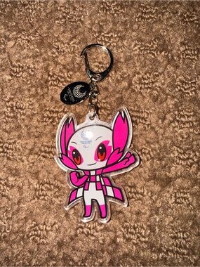 Tokyo 2020 Pink Mascot Acrylic Keychain - Official Souvenir